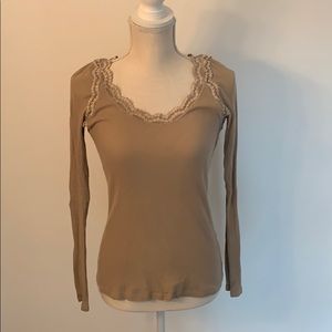 Ribbed Long Sleeve Shirt by The Limited